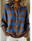 Women's Vintage Print Collared Sweater 1419