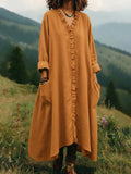 Everyday V-Neck Ruffle-Trim Swing Maxi Dress