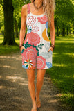 Women’s White Coral Floral Print Casual Cotton Wide Leg Romper
