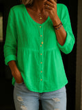 Women's Linen And Cotton Shirt
