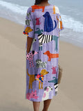 Women's Dog Art Print Casual Dress RD010