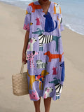 Women's Dog Art Print Casual Dress RD010