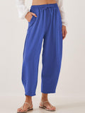 Women's Stylish High-waisted Loose Solid Color Casual Pockets Pants