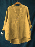 Women's Casual Cotton and Linen Shirt
