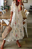 Tassel Loose Floral Vacation Maxi Dress
