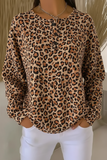 Women's Gradient Pattern Art Print Casual Waffle Sweatshirt RSWF1203