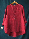 Women's Casual Cotton and Linen Shirt
