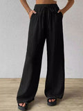 Women's Solid Color Loose Casual Wide Leg Pants