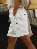 Loose Plain Cotton Casual Shorts