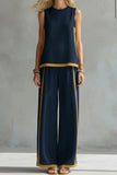 Relaxation Sleeveless Elegant Cotton and Linen Set