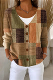Women Elegant Abstract Graphic Knit Cardigan