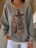 Women Casual Text Letters Crew Neck Long Sleeve Sweatshirt