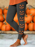 Women Casual Halloween Pumpkin Long Leggings