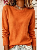 Women Plain Long Sleeve Comfy Casual Printing Sweater