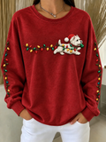 Women's Dog Casual Christmas Crew Neck Long Sleeve Sweatshirt