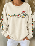 Women's Dog Casual Christmas Crew Neck Long Sleeve Sweatshirt