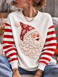 Women's Christmas Santa Print Long Sleeve Sweatshirts