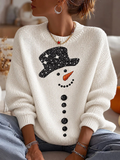 Women's Christmas Snowman Crew Neck Sweater
