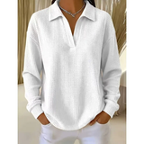 Women’s Oversized Waffle Polo Sweatshirt