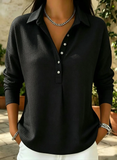 Women's Casual Waffle Plain Vintage Basic Classic Long Sleeve Top