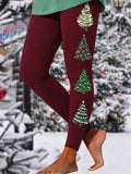 Women Christmas Tree Printing Casual All Season Long Leggings