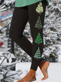 Women Christmas Tree Printing Casual All Season Long Leggings