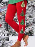 Women Christmas Tree Printing Casual All Season Long Leggings