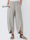 Women's Casual Pure Color Cotton Cropped Pants