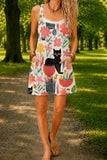 Women’s Colorful Cat Floral Print Casual Cotton Wide Leg Romper