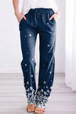 Floral Print with Pockets Sashes Casual Pants