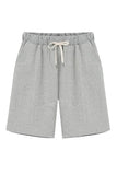 Solid Color with Pockets Elastic Waist Shorts