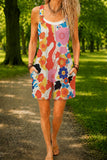 Women’s White Orange Floral Print Casual Cotton Wide Leg Romper