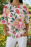Womens Pink Floral Print Casual Shirt