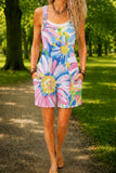 Women’s Pastel Tropical Floral Print Casual Cotton Wide Leg Romper