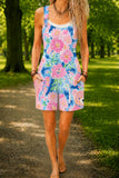 Women’s Pastel Garden Floral Print Casual Cotton Wide Leg Romper