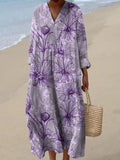 Women's Vintage Floral Pattern Art Print Dress