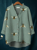 Women's Funny Chicken Art Print Casual Pullover Sweater