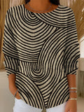 Women's Vintage Abstract Geometry Art Print Casual Pullover Sweater