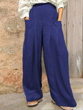Women's Cotton And Linen Casual Pocket Pants