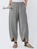 Women's Casual Pure Color Cotton Cropped Pants