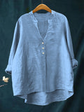 Women's Casual Cotton and Linen Shirt