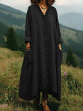 Everyday V-Neck Ruffle-Trim Swing Maxi Dress