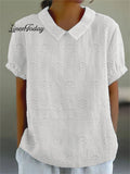 Women's Casual Cotton And Linen Shirt