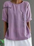 Solid Color Loose Casual Cotton Linen Shirt