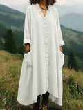 Boho Ruffle-Trim V-Neck High-Low Maxi Dress
