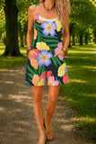 Women’s Retro Floral Print Casual Cotton Wide Leg Romper