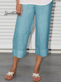 Plus Size Elastic Waist Solid Short Pants
