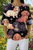Womens Black Sleeping Dogs Rose Print Casual Shirt