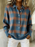 Women's Vintage Print Collared Sweater 1409