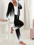 Geometric Hoodie Long Sleeve Casual Two-Piece Set